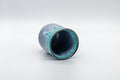 Tezumi — Japanese Teacup - Turquoise Tsutsu-gata Yunomi - 170ml — tipped to show the interior