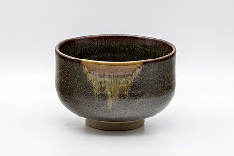 Tezumi — Japanese Matcha Bowl - Drip Glazed Hantsutsu-gata Chawan - 500ml — front view