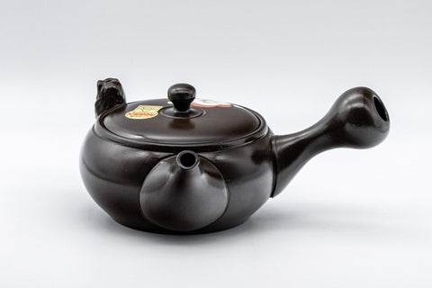Japanese Kyusu - Black Kokudei Owl Sculpted Tokoname-yaki Teapot - 350ml - Tezumi