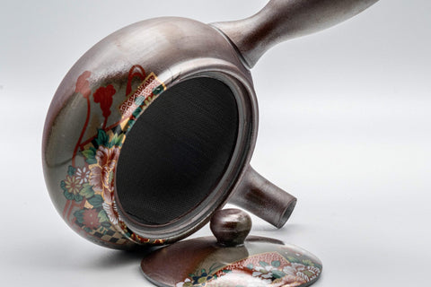 Tezumi — Japanese Kyusu - 阿久津 Banko-yaki Nozomi-style Teapot - 330ml — interior view showing the filter