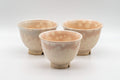 Japanese Teacups - Set of 3 Gohonte Hagi-yaki Yunomi - 140ml - front view of the three cups