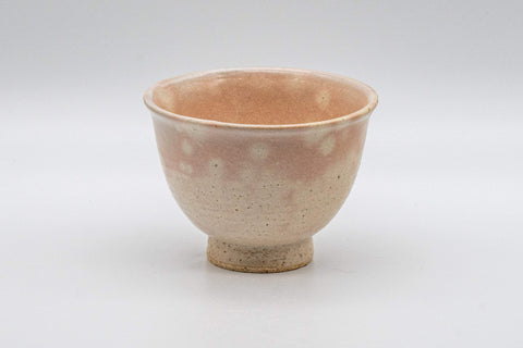 Japanese Teacups - Set of 3 Gohonte Hagi-yaki Yunomi - 140ml - front view of a single cup