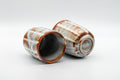 Japanese Teacups - Pair of Akayama Kiln Tsutsu-gata Yunomi - 170ml - cups tipped to show the unglazed bases