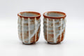 Japanese Teacups - Pair of Akayama Kiln Tsutsu-gata Yunomi - 170ml - the pair shown side by side, front view