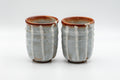 Japanese Teacups - Pair of Akayama Kiln Tsutsu-gata Yunomi - 170ml - front view of the pair