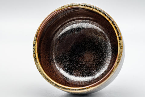 Japanese Teacups - Set of 3 Drip Glazed Yunomi - 120ml - top-down view into a single cup showing the glazed interior