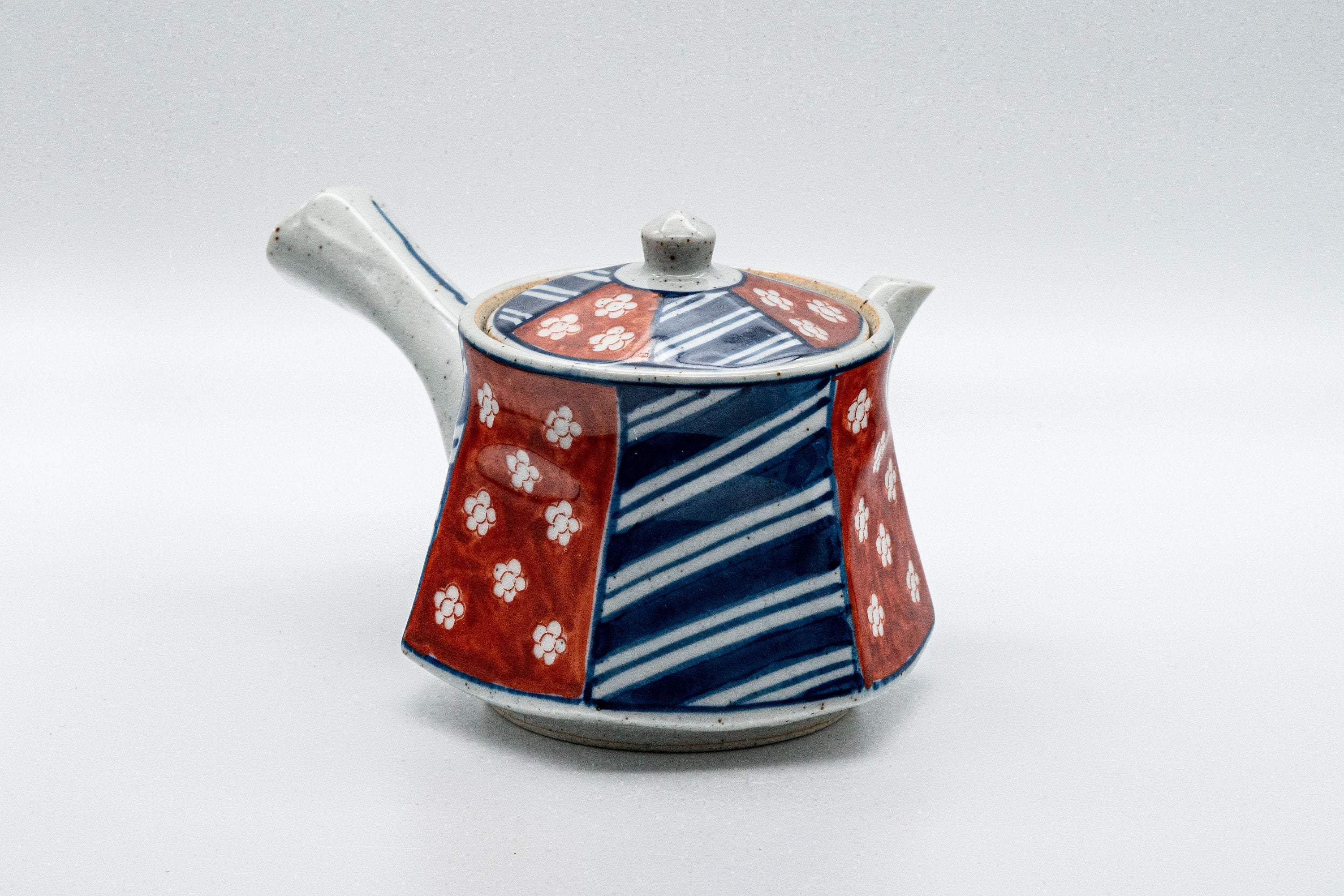 Japanese Tea Set - Striped Hexagonal Debeso Kyusu Teapot with Teacup and Coaster - 250ml - Thumbnail 2