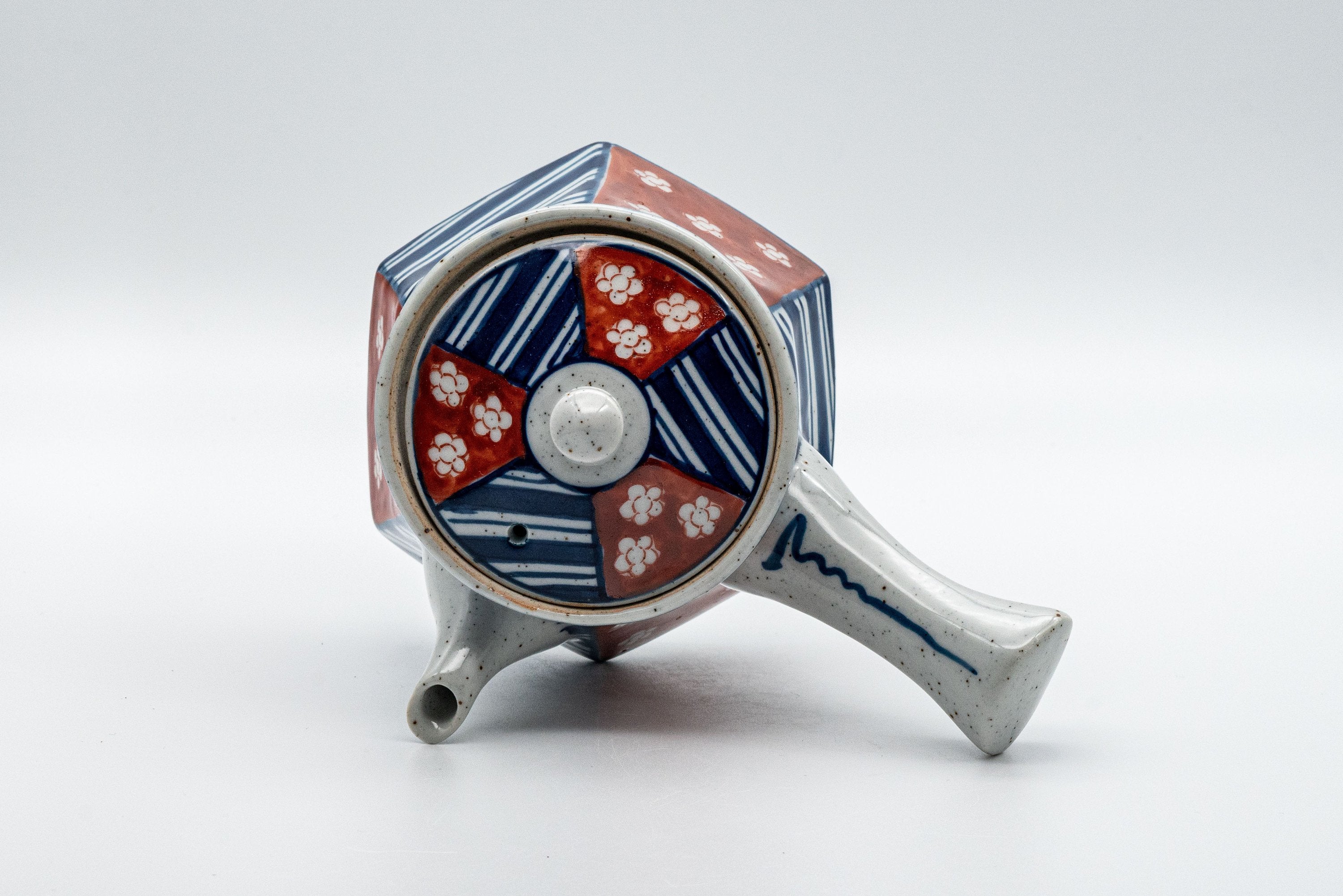 Japanese Tea Set - Striped Hexagonal Debeso Kyusu Teapot with Teacup and Coaster - 250ml - Thumbnail 5