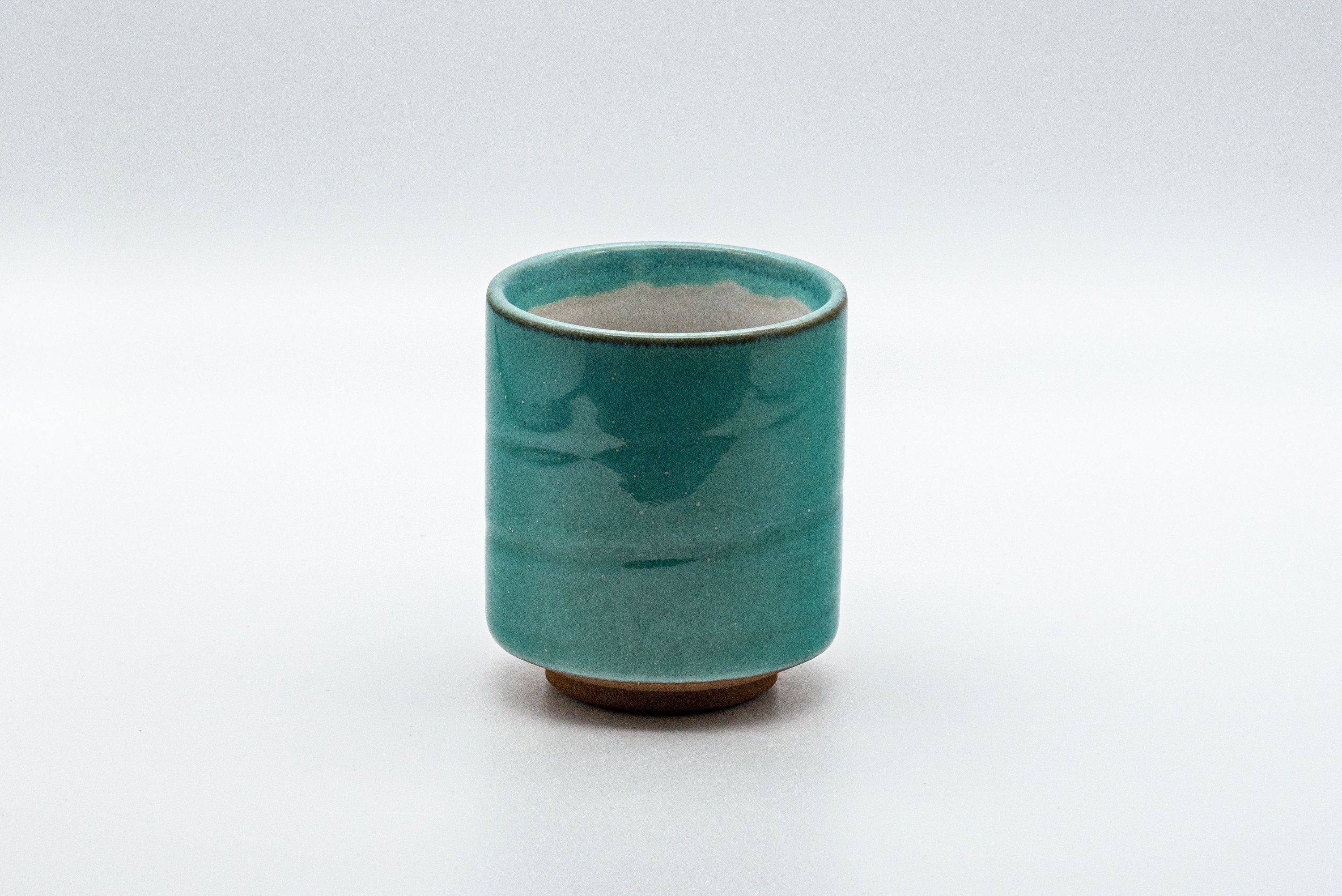 Japanese Teacups - Pair of Turquoise Tsutsu-gata Yunomi - 150ml