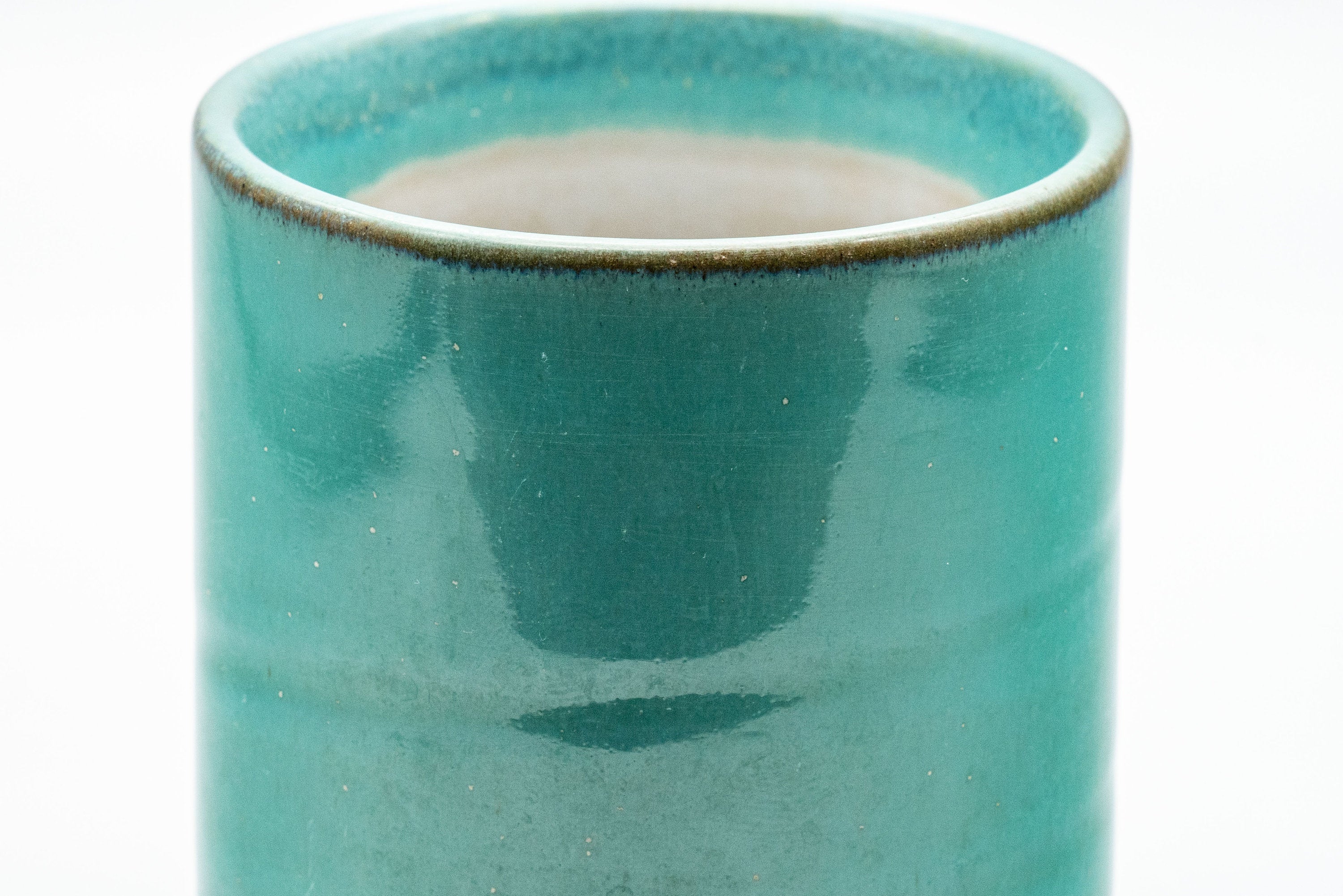 Japanese Teacups - Pair of Turquoise Tsutsu-gata Yunomi - 150ml