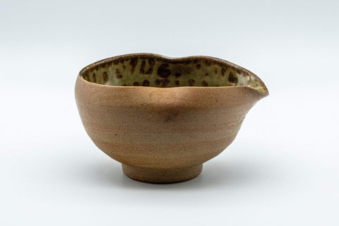 Tezumi — Japanese Yuzamashi - 三滝窯 Half-glazed Katakuchi - 160ml — top-down view of the interior
