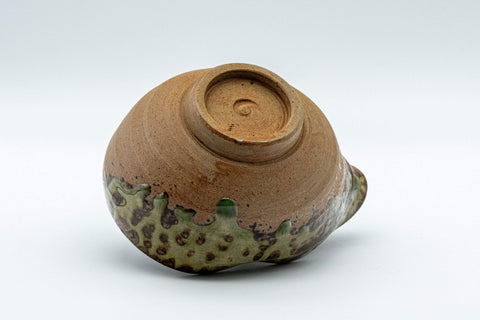 Tezumi — Japanese Yuzamashi - 三滝窯 Half-glazed Katakuchi - 160ml — inverted showing the foot ring