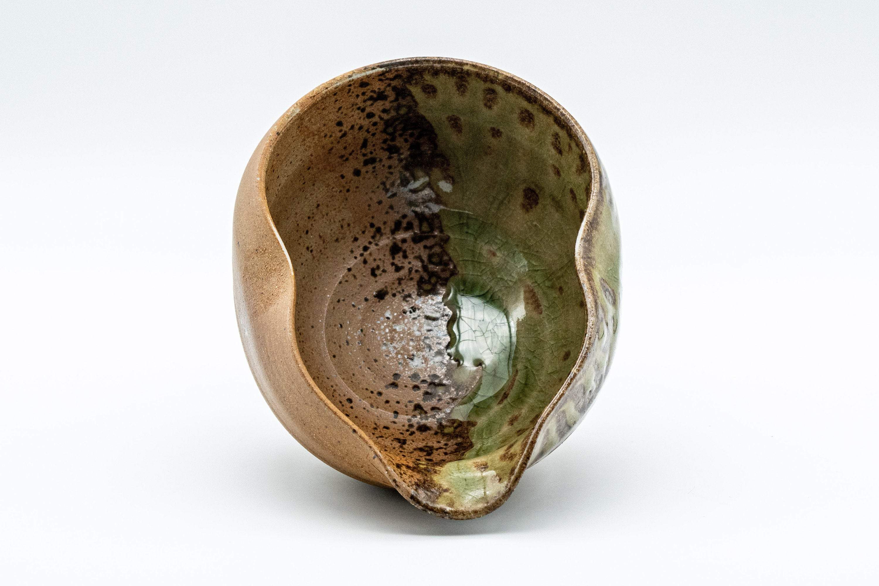 Japanese Yuzamashi - 三滝窯 Half-glazed Katakuchi - 160ml - Tezumi