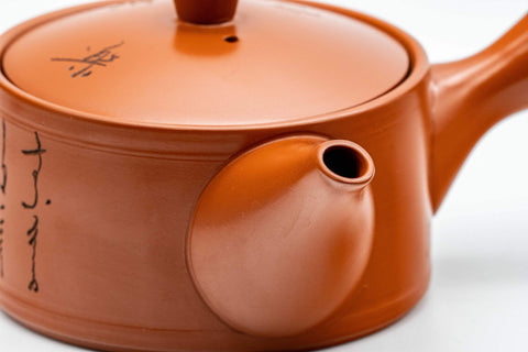 Japanese Kyusu - Calligraphy Hira-gata Tokoname-yaki Teapot - 275ml - Tezumi