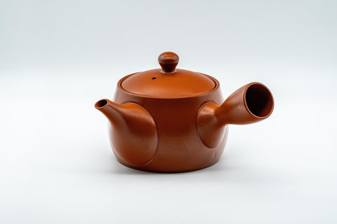 Japanese Kyusu - Koyo Plum Blossom Tokoname-yaki Teapot - 375ml - side profile showing the spout and handle