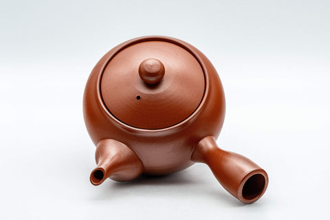 Tezumi — Japanese Kyusu - Maru-gata Tokoname-yaki Debeso Teapot - 275ml — side view showing the spout