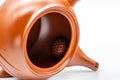 Tezumi — Japanese Kyusu - Maru-gata Tokoname-yaki Debeso Teapot - 275ml — top-down view of the lid