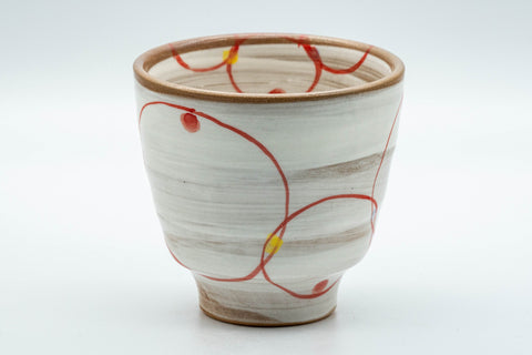 Japanese Teacups - Pair of Brush Glazed Hasami-yaki Yunomi - 170ml - front view of a single yunomi