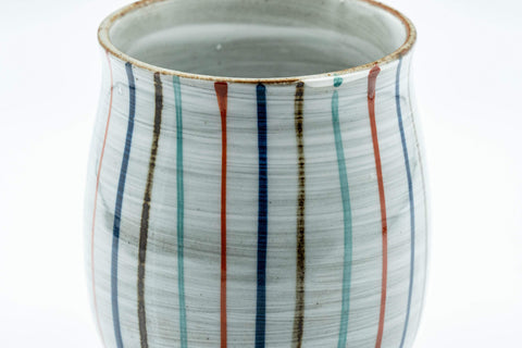 Japanese Teacup - Striped Tall Curvy Yunomi - 190ml