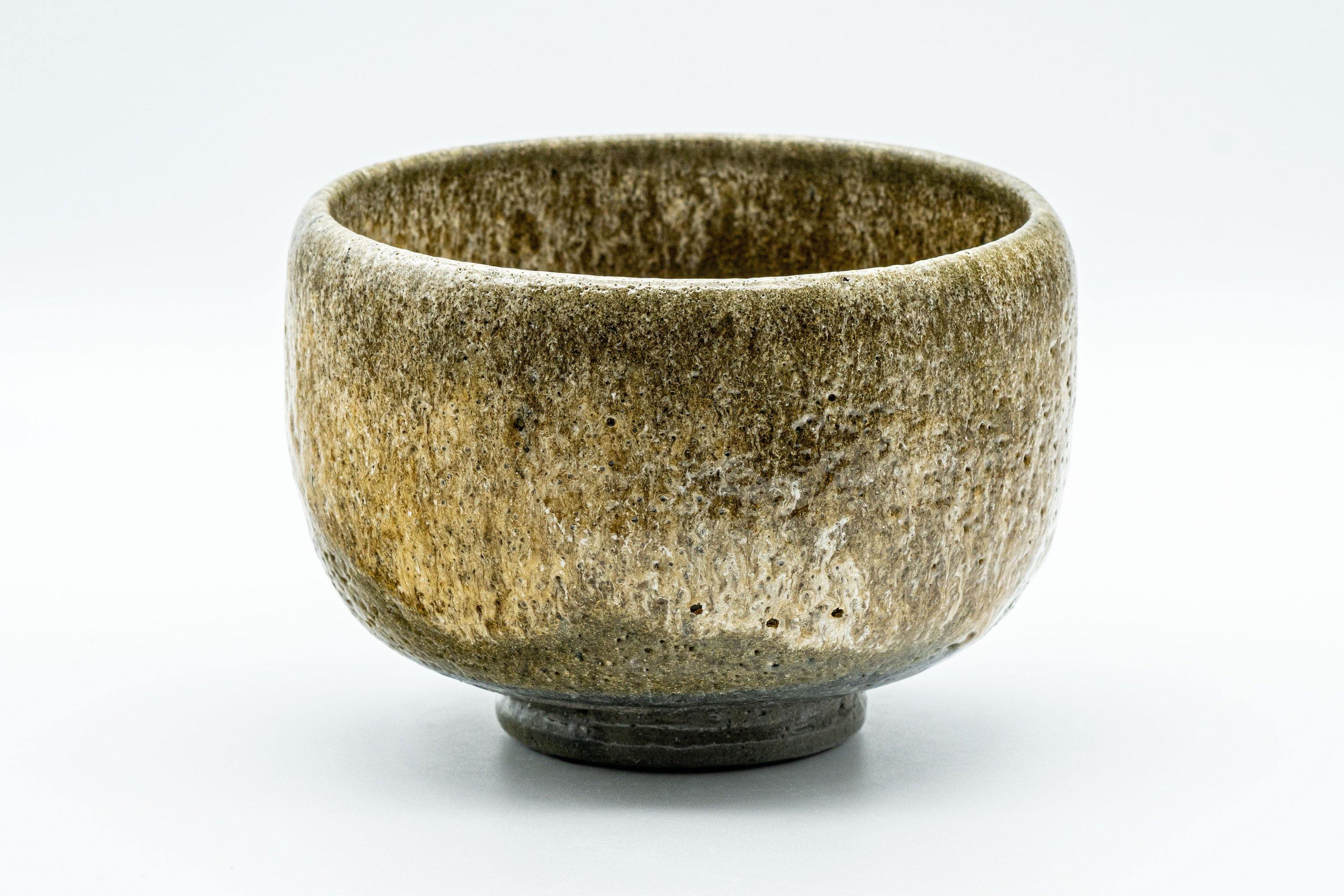 Japanese Matcha Bowl - Textured Glaze Olive-Brown Chawan - 500ml - Tezumi