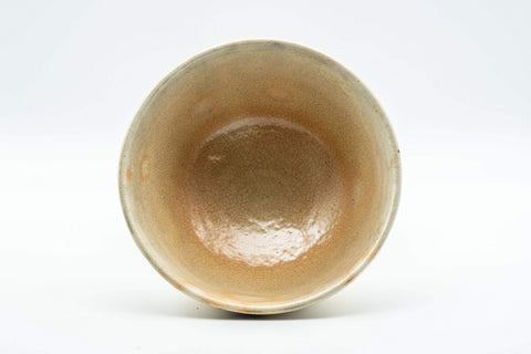 Tezumi — Japanese Matcha Bowl - Gohonte Glazed Hatazori-gata Hagi-yaki Chawan - 400ml — three-quarter view