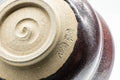 Japanese Matcha Bowl - Metallic Red Tenmoku Glazed Dojimara-gata Chawan - 400ml - closeup of the underside showing the foot ring