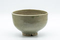 Japanese Matcha Bowl - Celadon Hantsutsu-gata Chawan - 350ml - front view of the bowl showing the crazed celadon glaze