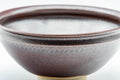 Japanese Matcha Bowl - Satiny Purple Tenmoku-gata Chawan - 250ml - three-quarter view showing the interior and rim