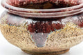 Japanese Kensui - Beige Purple Drip-Glazed Tea Ceremony Water Bowl - 400ml - side closeup of the glazed wall