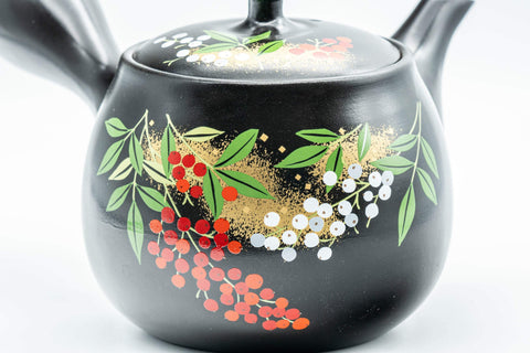 Japanese Kyusu - Black Kurodei Tokoname-yaki Teapot - 375ml - Tezumi