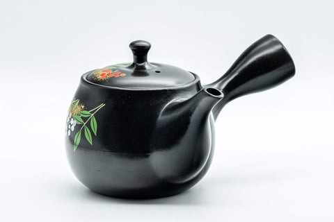 Japanese Kyusu - Black Kurodei Tokoname-yaki Teapot - 375ml - Tezumi