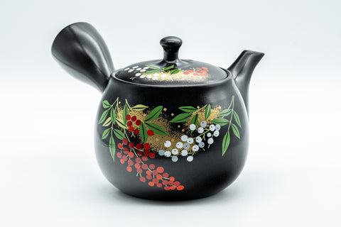 Japanese Kyusu - Black Kurodei Tokoname-yaki Teapot - 375ml - Tezumi