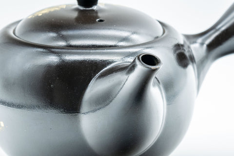 Japanese Kyusu - Black Kurodei Tokoname-yaki Teapot - 400ml - Tezumi