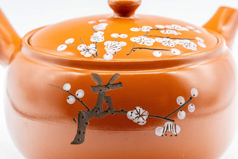 Tezumi — Japanese Kyusu - Large Sakura Tokoname-yaki Teapot - 600ml — side profile showing the spout and handle