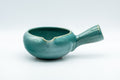 Japanese Yuzamashi - Turquoise Side-handled Water Cooler - 250ml - angled view showing the open interior and side handle