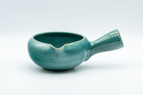 Japanese Yuzamashi - Turquoise Side-handled Water Cooler - 250ml - angled view showing the open interior and side handle