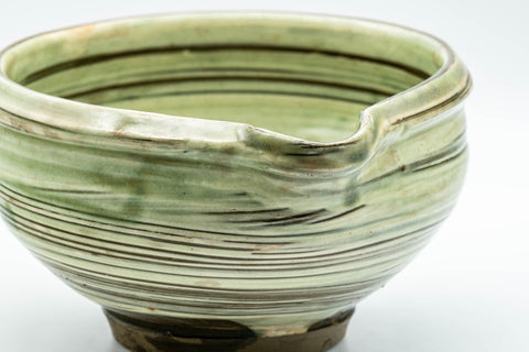 Japanese Katakuchi - Large Brush Glazed Spouted Matcha Bowl - 700ml - Tezumi