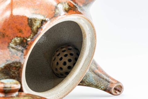 Japanese Tea Set - Drip-Glazed Debeso Kyusu with 5 Yunomi and Chataku - Tezumi