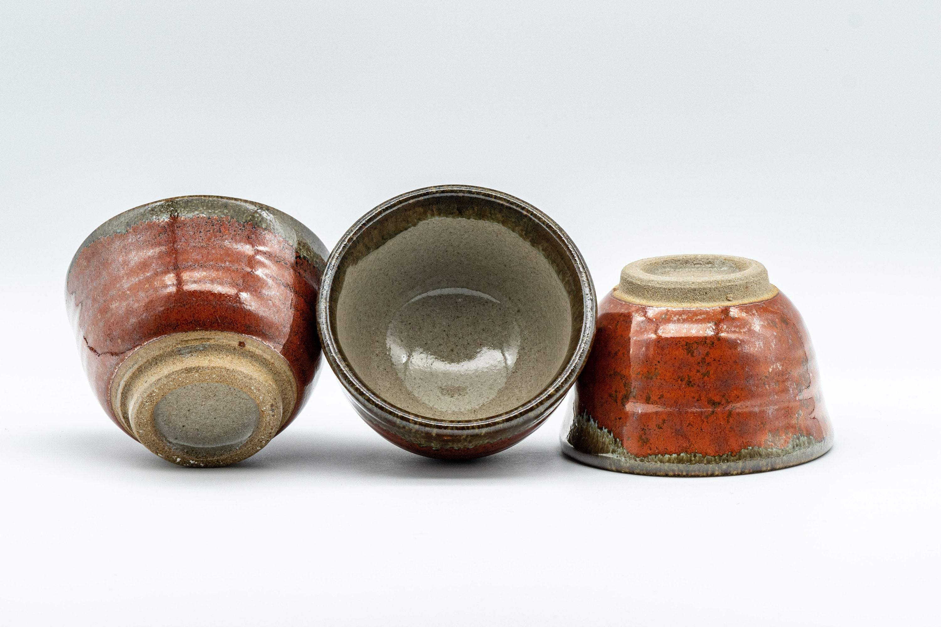 Japanese Tea Set - Drip-Glazed Debeso Kyusu with 5 Yunomi and Chataku - Tezumi