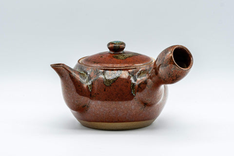 Japanese Tea Set - Drip-Glazed Debeso Kyusu with 5 Yunomi and Chataku - Tezumi