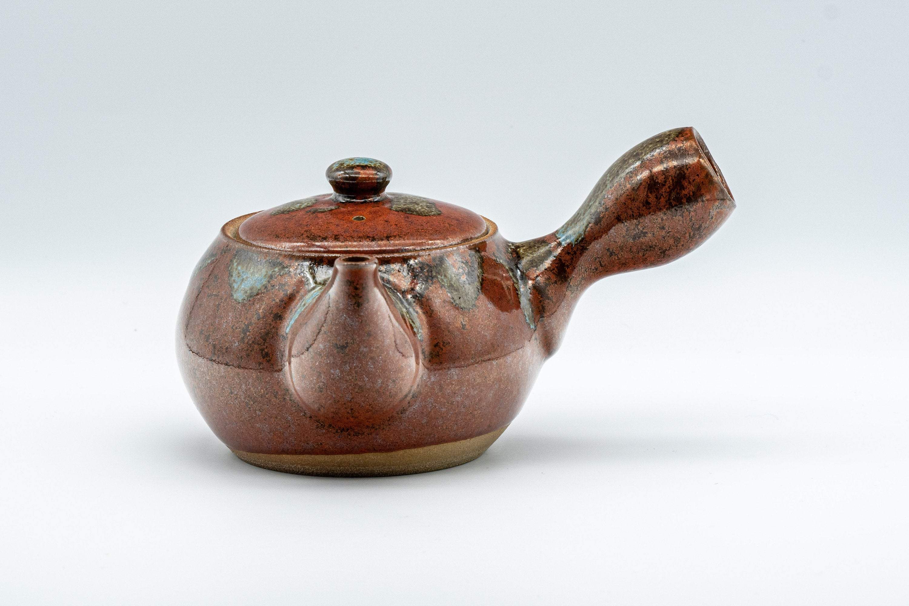 Japanese Tea Set - Drip-Glazed Debeso Kyusu with 5 Yunomi and Chataku - Tezumi