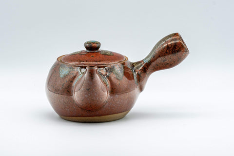 Japanese Tea Set - Drip-Glazed Debeso Kyusu with 5 Yunomi and Chataku - Tezumi