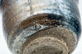 Japanese Teacup - Metallic Bronze Glazed Yunomi - 200ml - closeup of the metallic glaze texture