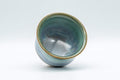 Tezumi — Japanese Teacup - Flared Blue-green Yunomi - 125ml — tipped on its side showing the glazed interior