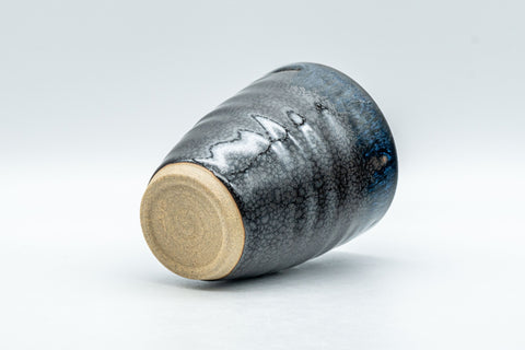 Japanese Teacup - Tenmoku Yunomi with Cerulean Drip Glaze  - 170ml