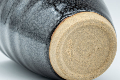 Japanese Teacup - Tenmoku Yunomi with Cerulean Drip Glaze  - 170ml