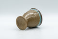 Japanese Teacup - Turquoise Agano-yaki Senchawan - 60ml - tilted view showing the flared foot and base