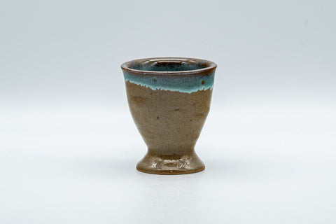 Japanese Teacup - Turquoise Agano-yaki Senchawan - 60ml - front view of the cup