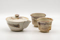 Tezumi — Japanese Tea Set - Hakeme Do-ake Houhin with 2 Senchawan - 130ml — the full set arranged together