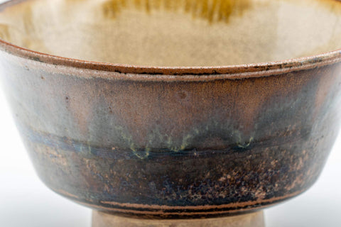 Japanese Matcha Bowl - Crazed and Mottled Drip Glazed Chawan - 350ml